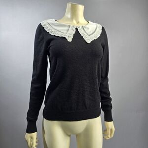 APRICOT Black and White Crew Neck Sweater R12